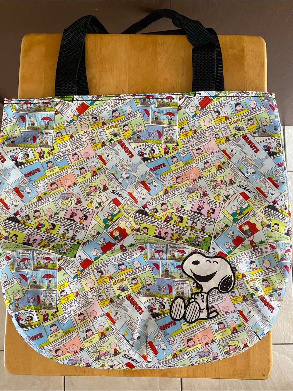 Peanuts Comic Strip Tote Bag with Snoopy